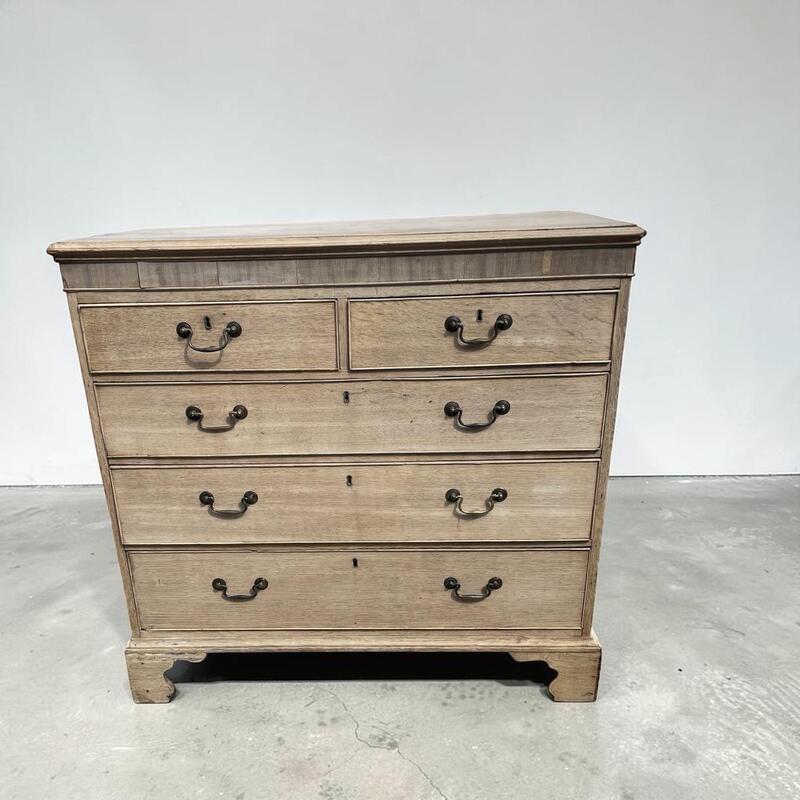 Bleached English commode in oak around 1800
