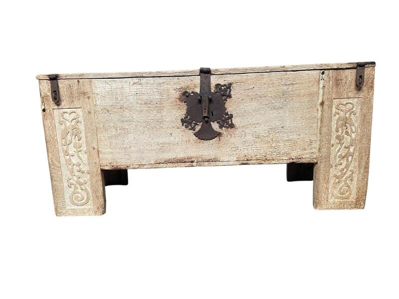 Distressed oak chest from Germany