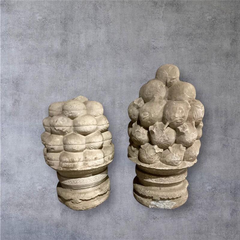 Garden ornamenta in blue stone.