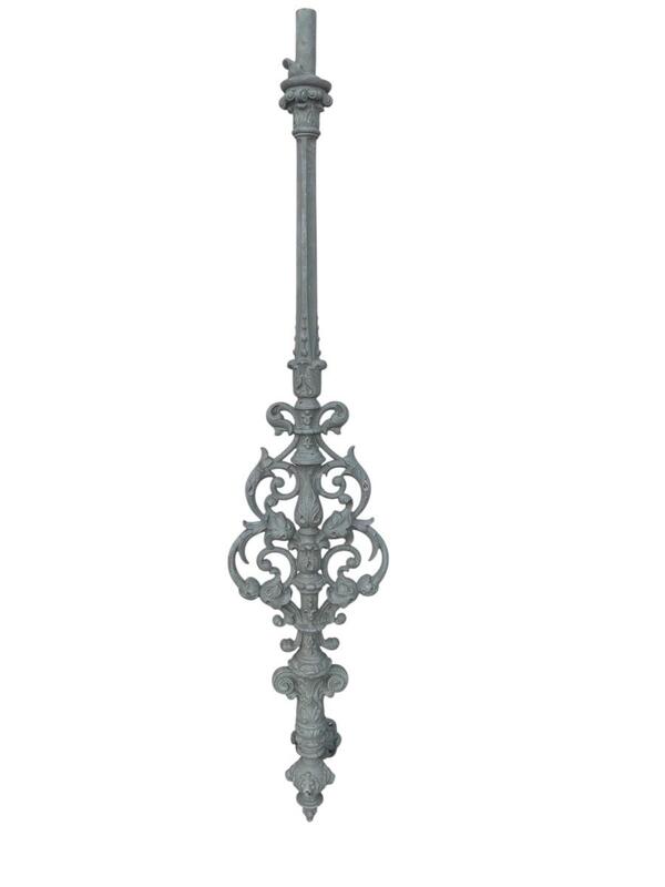 Painted vintage cast iron staircase balustrade