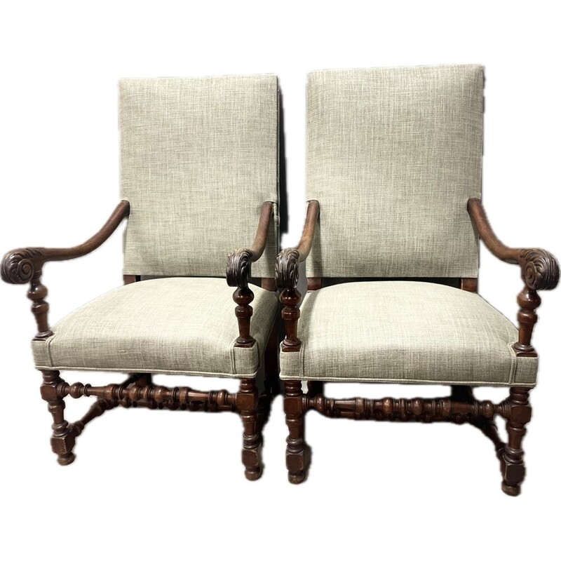 Pair Louis XIV fauteuils