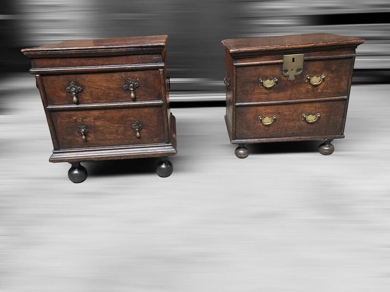 Two oak box chests circa 1800